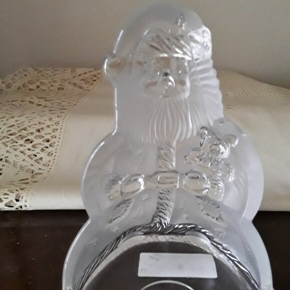 MIKASA Glass Santa Claus Candle Holder - NWT - Picture 2 of 7